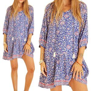 Natalie Martin Blue Floral Mini Dress